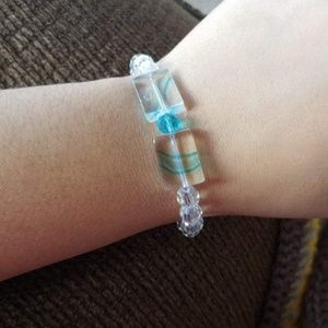 Bright blue clear bracelet